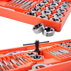 NORIX 40PCS Tap and Die Set Metric M3-M12 Threading Tool with Adjustable Handles Complete Accessories & Storage Case for External & Internal Threads