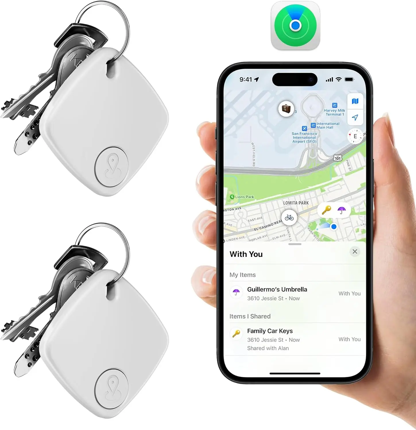 Android Compatible Smart Tracker Tag- Tracker Tags for Android Phones, Supports Google Find My Device, 2026 New Model (1, White)