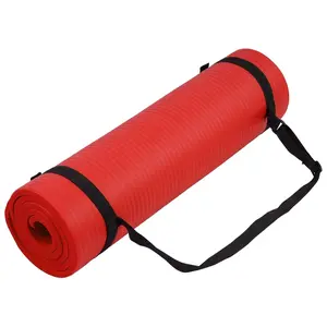 Fitvids 1/2-Inch Thick High Density Exercise Yoga Mat with Carrying Strap, Red Fitvids 1/2-Inch Thick High Density Exercise Yoga Mat with Carrying Strap, Red