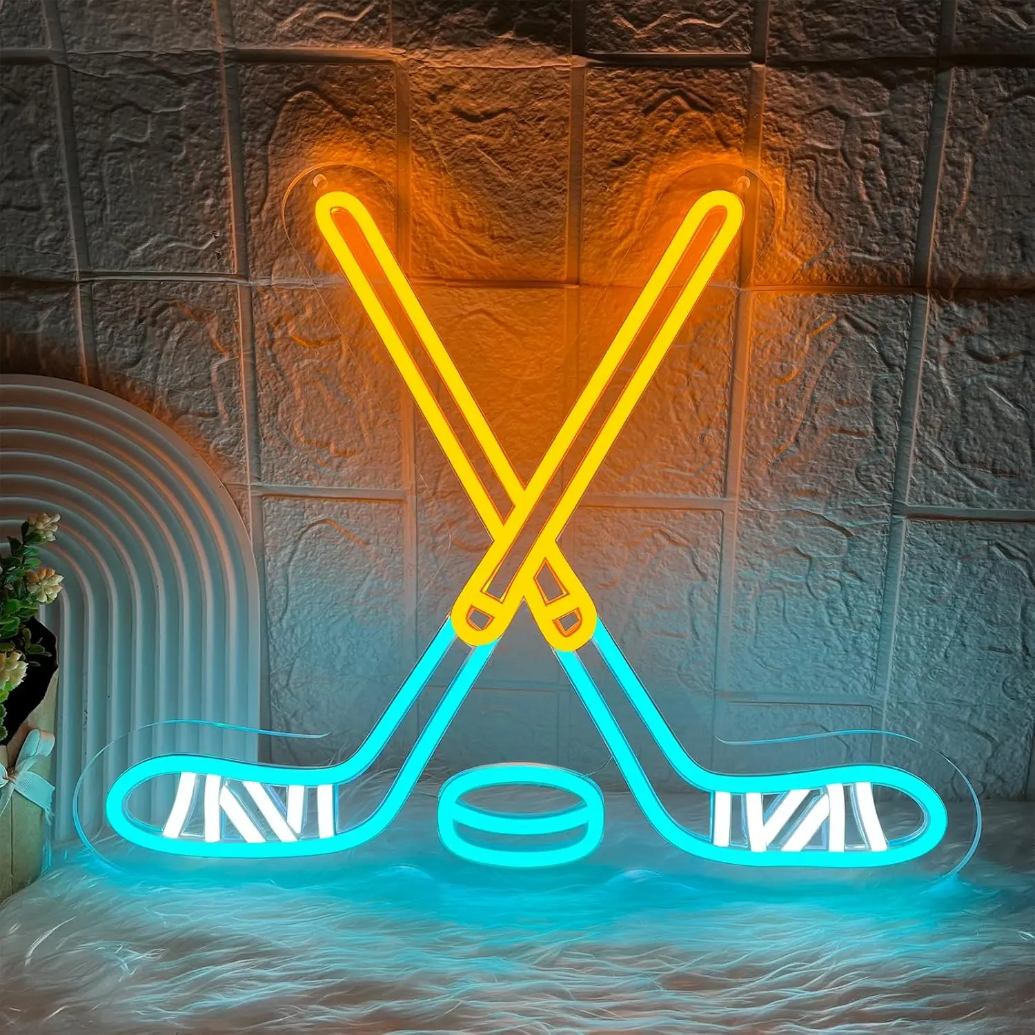 Ice Hockey LED Neon Sign - Sports-Themed Ambient Lighting for Boys' Bedroom, Indoor Novelty Led Neon Light summerwins, Decorative Lights, Interior Led Lights