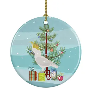 2.8 x 2.8 in. Unisex Cockatoo Merry Christmas Ceramic Ornament