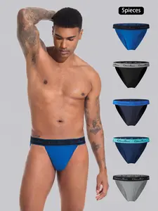 5 Pieces Pack Men's Briefs, Fashion Style Casual Panties, Sexy Underwear, Comfortable Male Underpants, Ideal for Shorts Slips