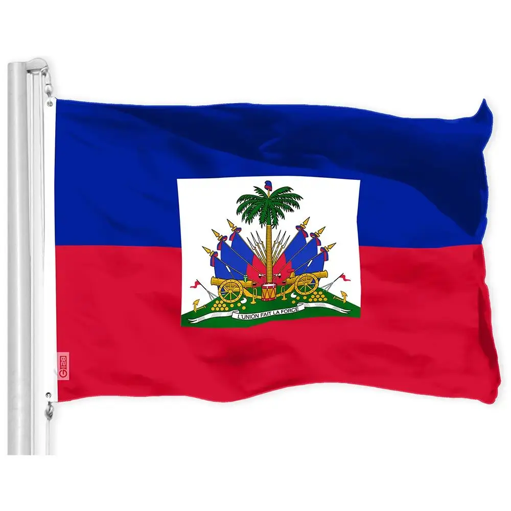 Haiti Haitian Flag | 3x5 Ft | Printed 150D Polyester - Indoor/Outdoor, Vibrant Colors, Brass Grommets, Quality Polyester, Much Thicker More Durable Than 100D 75D Polyester
