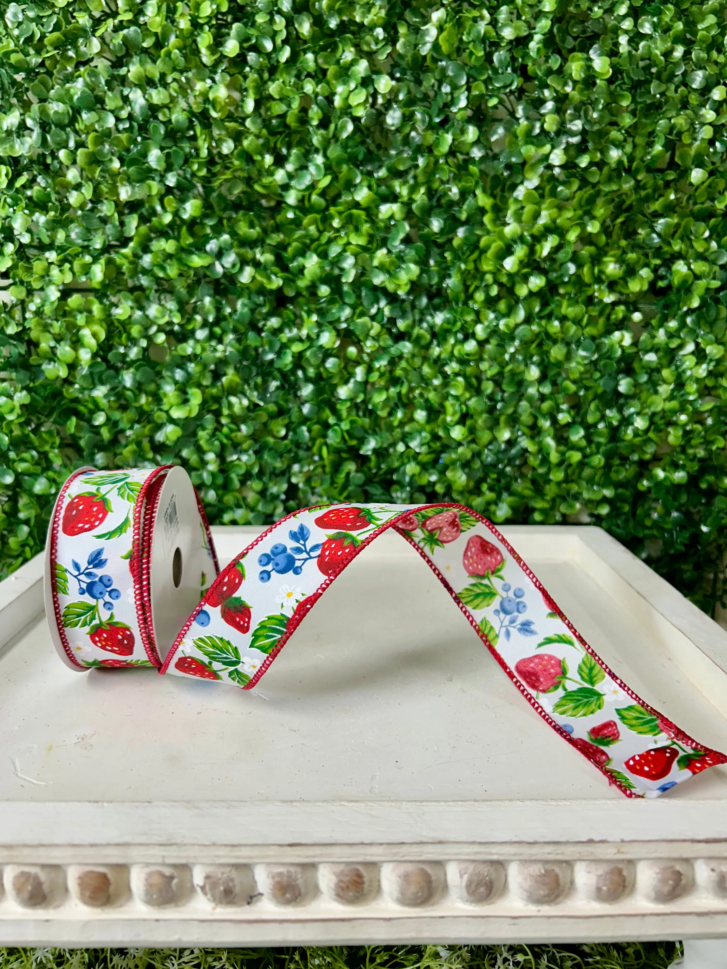 1.5 Inch By 10 Yard Strawberries And Blueberries Ribbon