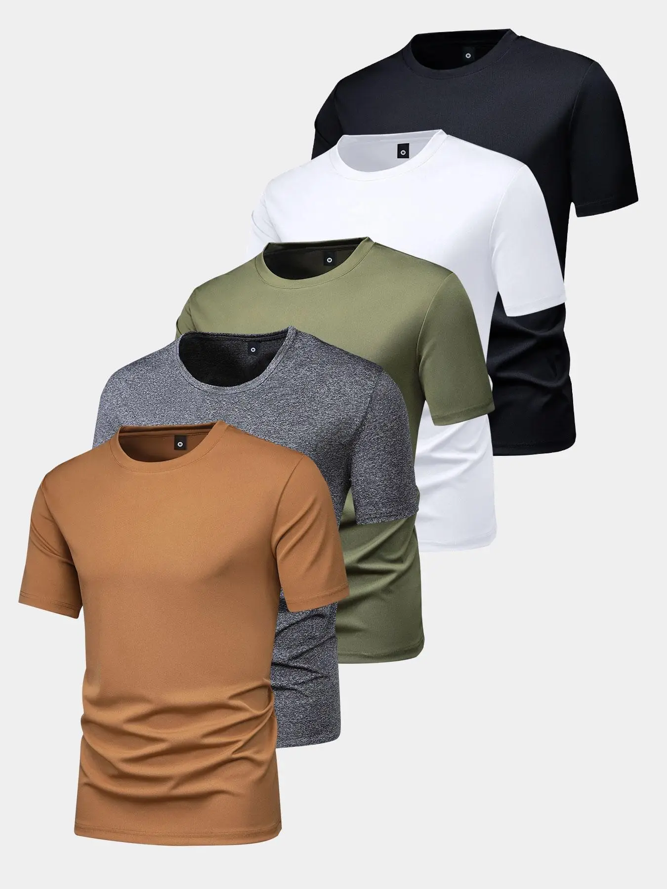 Men's Plain Round Neck Short Sleeve Tee, Men's Clothing, Casual Comfy Streetwear Regular Fit T-shirt, Fitness Summer Outfits, Men Top for Summer Daily