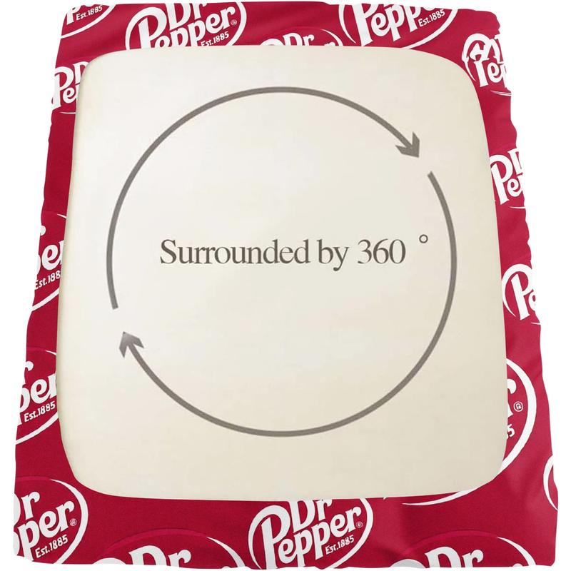 Dr Pepper Brand Full Print Fitted Sheet Set, 1 Fitted Sheet and 2 Pillowcases, Wine Red Color Base, Soft Skin-Friendly, Dustproof Anti-Wrinkle, Decorative Bedsheet Sets, Trendy Bedroom Decor for Boys and Girls