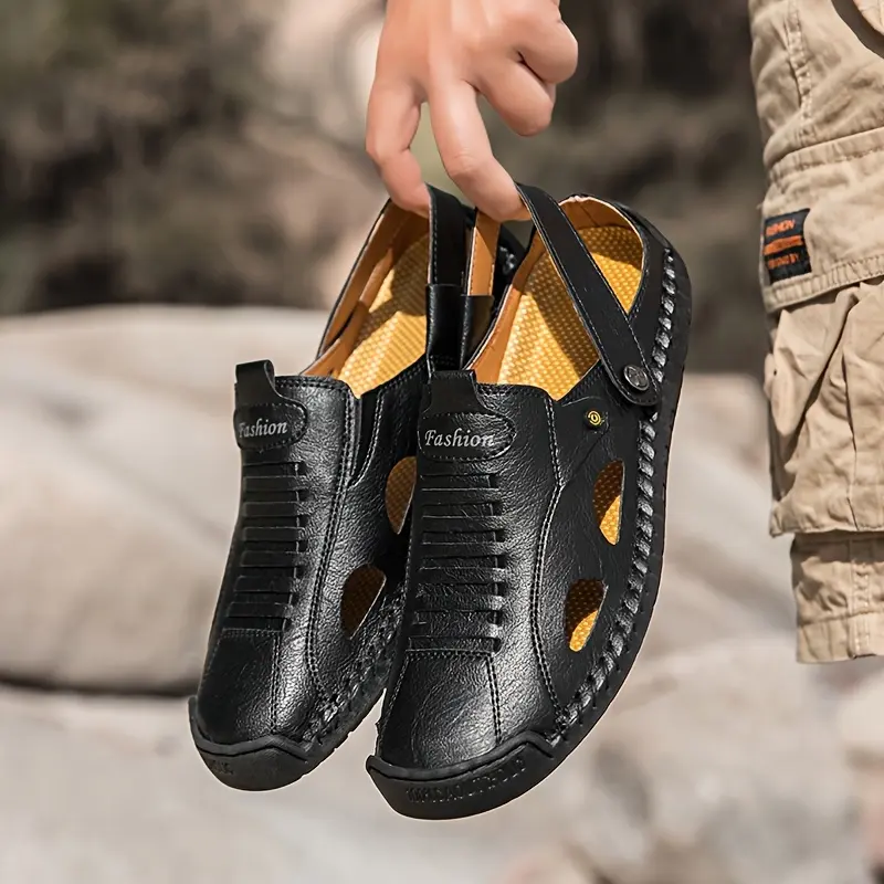 [Closed-Toe Fisherman Sandals] New Men's Closed-Toe Fisherman Sandals, Stylish And Versatile for All Seasons, Perfect for Outdoor Activities, Beaches, Fishing, And Walking. Soft And Comfortable in Larger Sizes, Suitable for Outdoor Leisure Sports