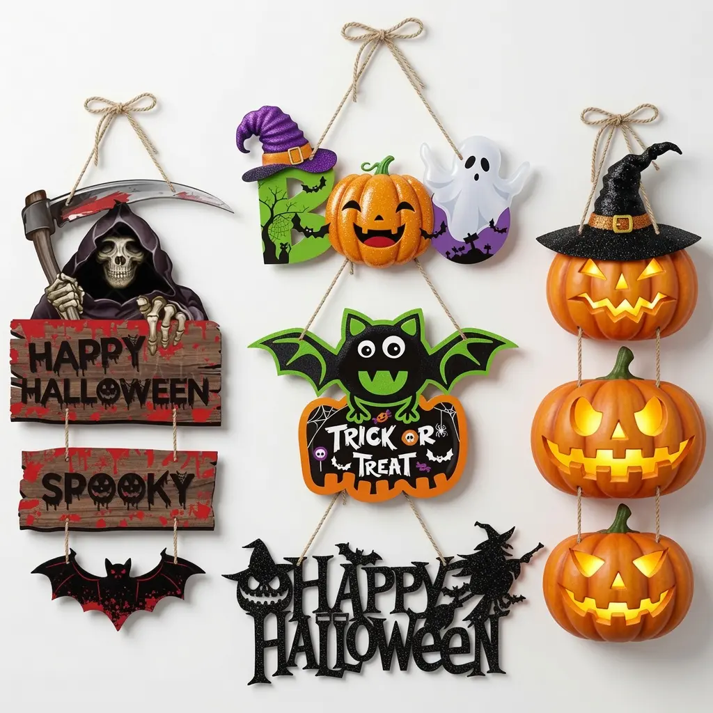 Halloween Masquerade Costume Party Hanging Decoration Banner Garland Home Room Wall Ornament Spooky Season Festival Decor Hanging Streamer Props