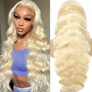 BABOSHOW 613 Blonde 13X6 Body Wave HD Transparent Lace Frontal Pre Plucked 99J Burgundy and Red Colored Human Hair Wigs P4/27 Highlight Lace Front wig For Women Can be Dyed & Restyle