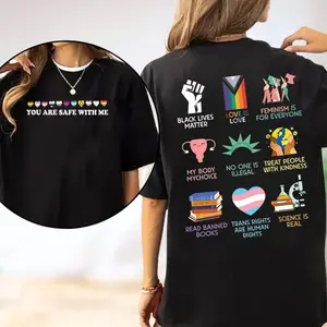 Two Sided You Are Safe With Me Shirt, LGBTQ Friendly Shirt, LGBTQ Support Shirt, Pride Month Gift, Human Rights Tee, Equality Shirt