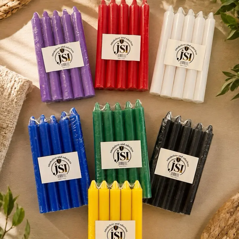 6”Candle - Unscented plain Straight Taper Candles - White, Set of 2= 12 Candles Decoration Ornaments