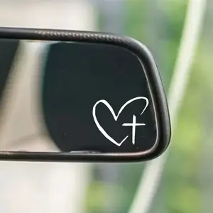 4pcs Christian Cross Car Mirror Decal,Faith Rearview Mirrors Sticker,Religious Car Accessories Vinyl Cute Cars Stickers and Decals Gifts for Women,Men,Kids,Teens,for Bathroom Decal,Computers