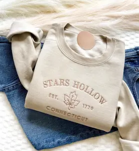 Embroidered Stars Hollow Crewneck, Rory Fall Leaves Hoodie, Books Sweatshirt, Autumn Shirt