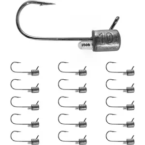 Tube Jig Heads for Bass Fishing, 3/16oz 1/4oz 3/8oz Rattle Ned Jig Heads Tube  Hooks (15/12PCS)