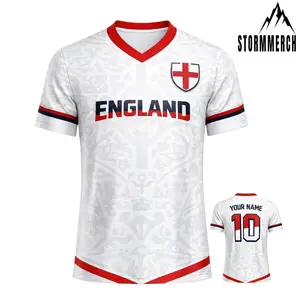 STORMMECH - Personalized England 2026 Soccer Jersey, Custom Name Number Football Jersey,  V-Neck England Flag Game Day Shirt,England Fan Jersey, Great Gift for Players and Fans, Soccer Lover Outfit Idea