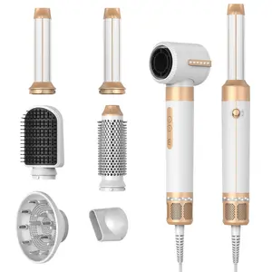 7-In-1 High-Speed Hair Dryer Comb, Multi-Functional Automatic Curling Iron, Straight & Curly Dual Use Ionic Technology