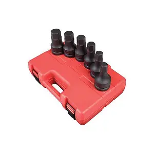 212 MAIN 6-Piece 1-in Drive SAE Hex Driver Impact Socket Wrench Set, Heavy-Duty Hand Tool for Impact Applications, Impact Socket Set, Six Pieces
