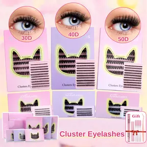 ArtstarLashes Beginner Friendly Self-Grafting Eyelashes  Thick Manga  Majestic  6-Pack Bundle with Tweezers & Glue for Bonding magnetic soft Waterproof Volume Mega individual  Clusters Kit Daily mixed length soft wispy faux mink dallas lashes