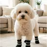 4pcs Waterproof Dog Boots, Puppy Shoes, Non-Slip Soft Sole, Washable Reusable, Durable Pet Shoes for Chihuahua, Bichon, Corgi, Rainy Weather, Outdoor