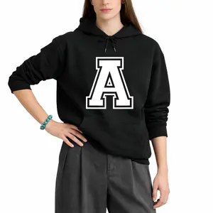 Monogram Letter A Hoodie – Stylish Varsity Alphabet Long Sleeve Sweatshirt