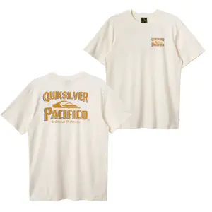 Quiksilver Pacifico T-Shirt, Featuring Bold Dual-Logo Graphic Front and Back, Soft Cotton Fabric, Unisex Fit for Men and Women, Ideal for Surf and Beer Lovers