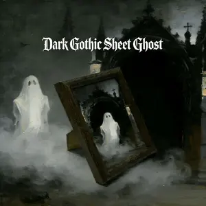 6 Inch Ghost Creative Painting, Halloween Series, Gothic Style, Wooden Frame, Standable and Hangable, Home Decor, Kitchen, Office, Gift