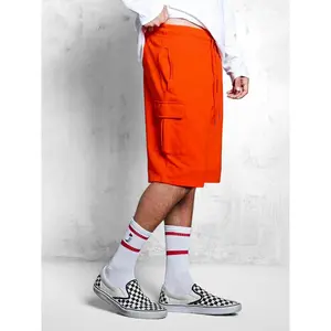 Mens Premium Fleece Cargo Sweat Shorts Loose Fit