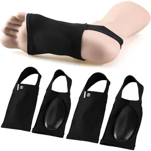 Metatarsal Compression Arch Support Sleeves with Gel Pads – Pain Relief for Flat Feet & Plantar Fasciitis – Arch Brace for Men & Women (2 Pairs, Black)