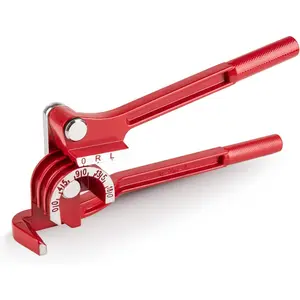3-in-1 Pipe Bender, 0-180 Degree Manual Pipe Bending Tool Suitable for 1/4 5/16 3/ 8inch Copper Aluminum Brass and Thin Steel Pipes (Red)