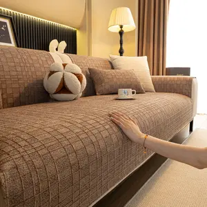 Pure Color Decorative Sofa Cover, Non-slip Soft Cushion, Washable Dustproof Sofa Protector, Universal Home Decor, Suitable for Living Room & Study, All Season Available, Sofa Couch Covers, Washable Sofa Slipcover