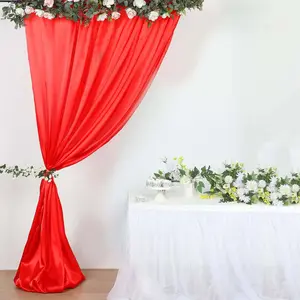 Red Satin Backdrop Drape Curtain, Photo Booth Event Divider Panel - 8ftx10ft