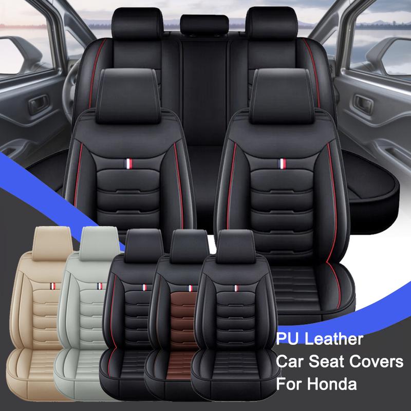 For Honda Accord/Civic/CR-V Car Seat Covers, Full Set Universal Seat Covers for Cars, Waterproof PU Leather Auto Car Interiors Seat Protectors