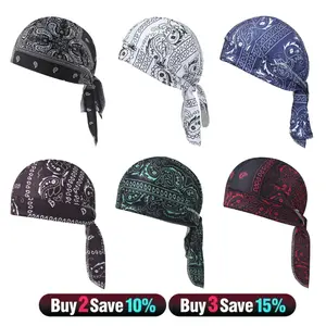 Paisley Cooling Bandana, Headscarf Cap, Motorcycle Pirate Head Wrap Helmet Liner, Stretch Fit Hand Washable Multi-Use Outdoor Headwear for Sports & Outdoor Activities
