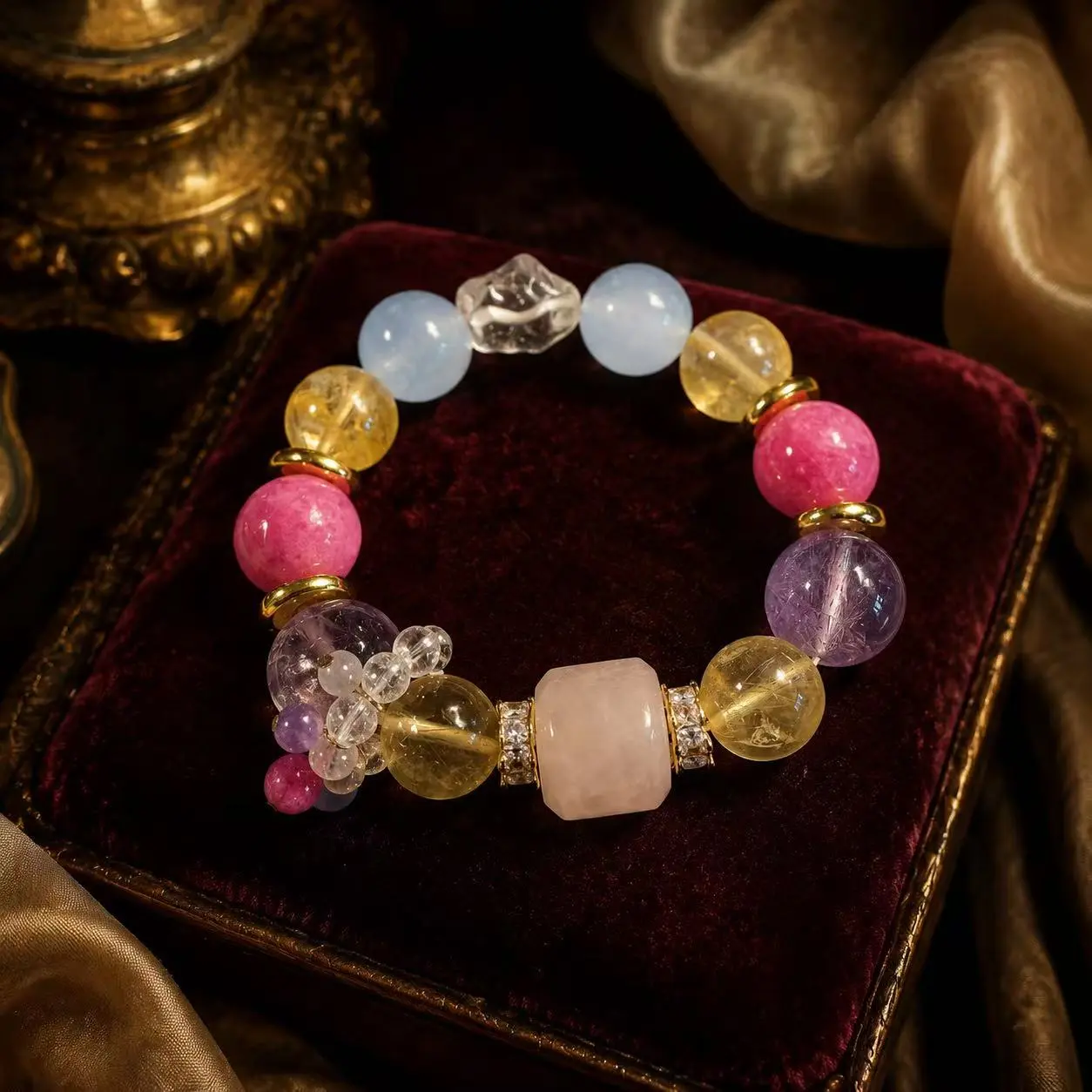 Starry Dream | Multi-strand bracelet with moon and star pendant | Women’s jewelry | Bohemian layered style