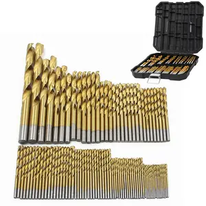 99-Piece Titanium Twist Drill Bit Set, 135° Tip High-Speed Steel Bit Kit, 1.5–10 mm Woodworking Drill Bits with Storage Box, Suitable for Wood, Plastic and Fiberglass