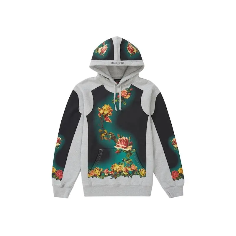 Supreme Men's Jean Paul Gaultier Floral Print Hooded Sweatshirt Heather Grey, from StockX