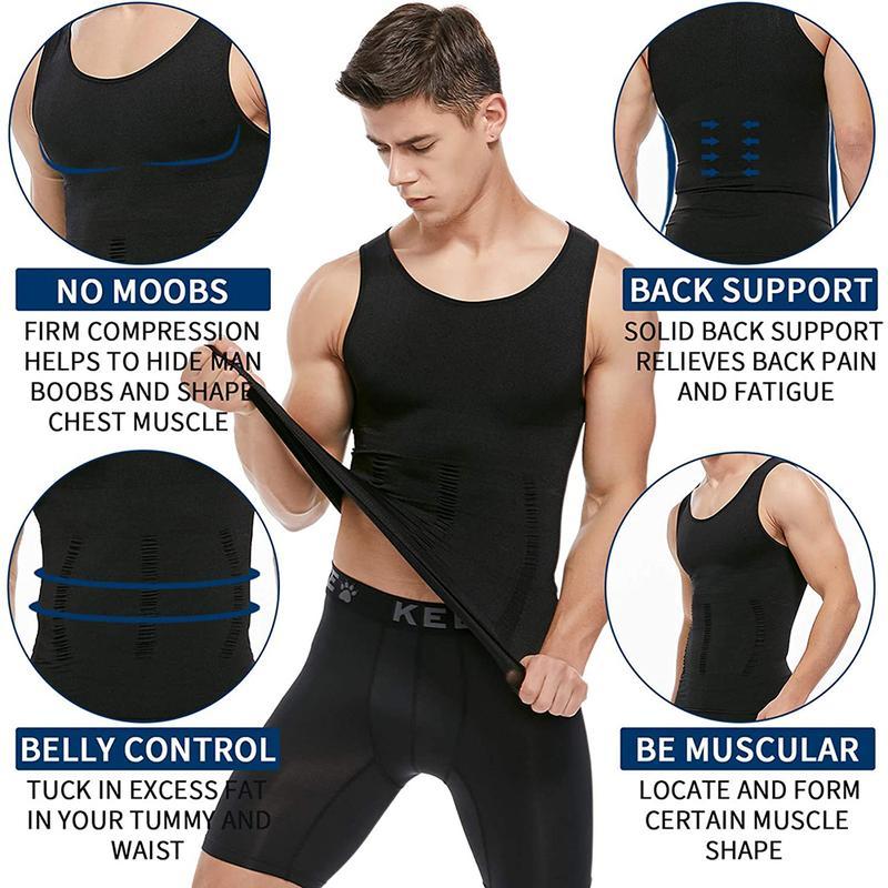 Shaperluv Tank for Men Compression Shirt Slimming Body Shaper Vest Tops Workout Abs Abdomen Undershirts body shaper compression Fitness Sport OutfitsGift
