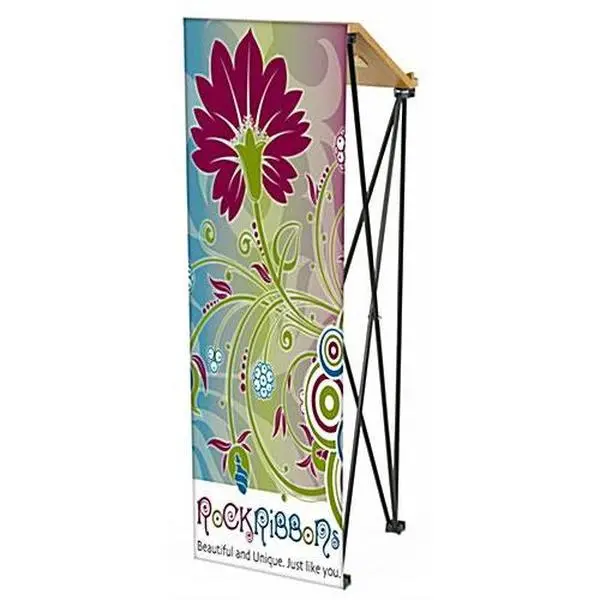 15 inch  Portable Podium with Custom Printed Banner, Easy No Tools Assembly19594