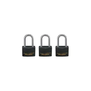 Master Lock  3 Pack of Keyed-Alike Vinyl-Covered Brass Padlocks - Model No. 141TRILF