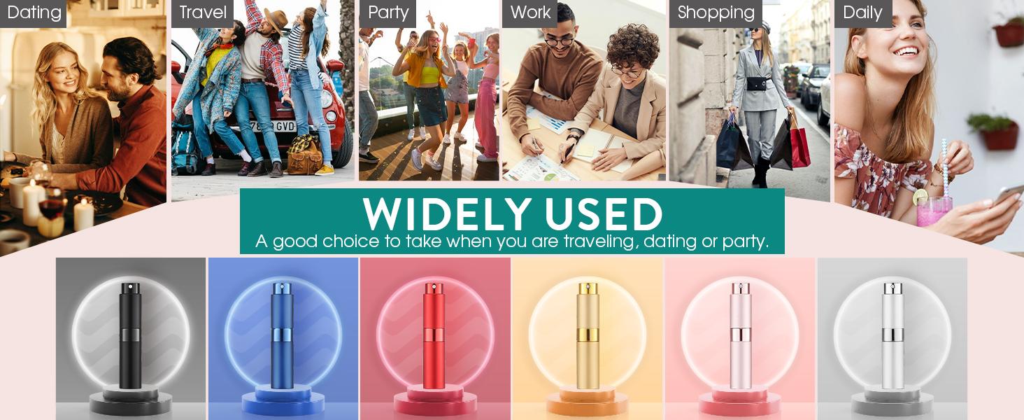 6 Pack 8ML Empty Perfume Atomizer Cologne Travel Spray Bottle for Refill Portable Cologne Dispenser Mini Sprayer for Women Men Twist Tpye