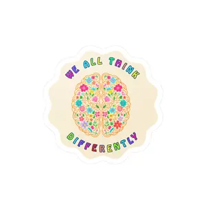 All-Weather Vinyl Decal: "We All Think Differently"