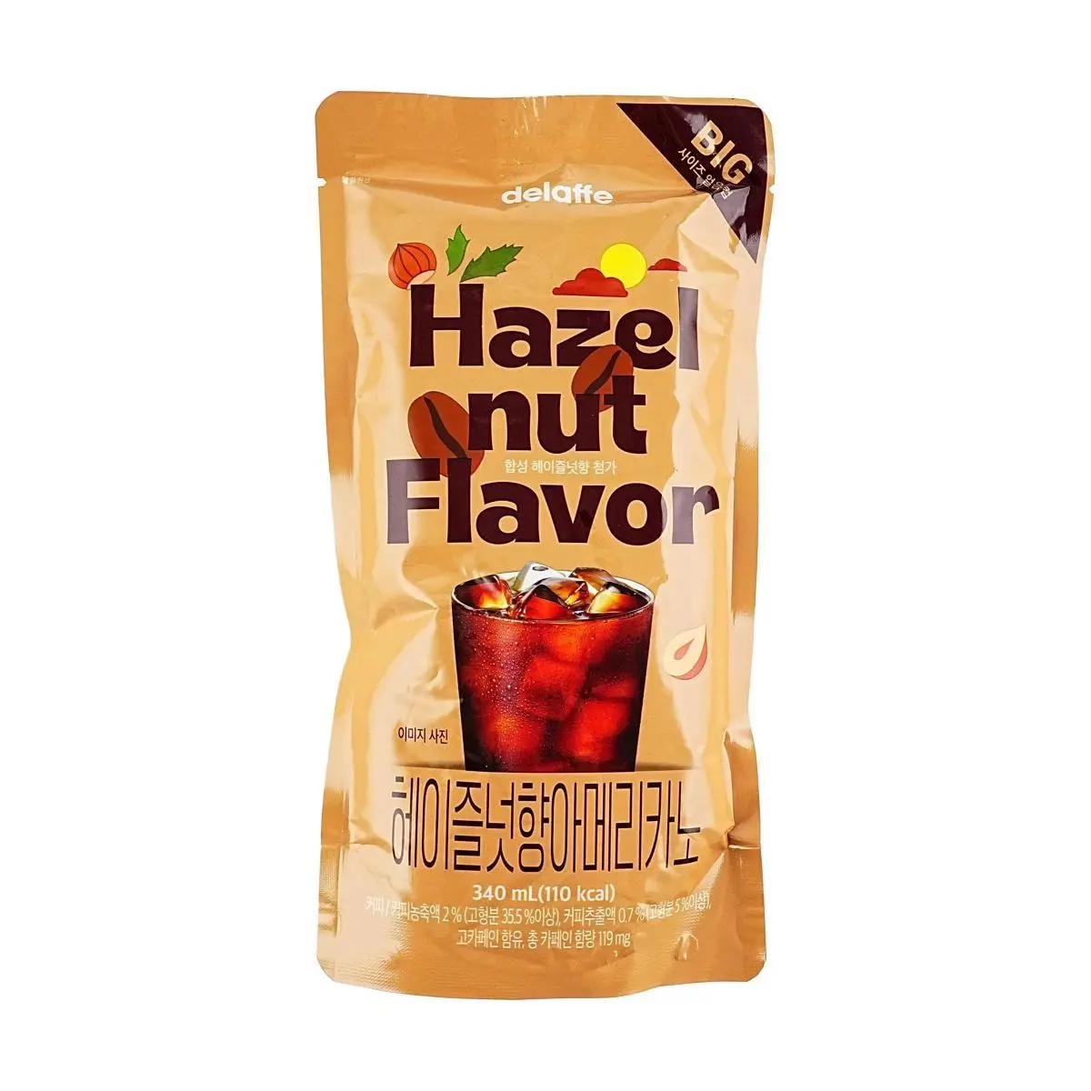 DELAFFE Hazelnut Americano Coffee Drink 340ml - Ready to Drink Iced Coffee Beverage with Smooth Taste DELAFFE Hazelnut Americano Coffee Drink 340ml - Ready to Drink Iced Coffee Beverage with Smooth Taste