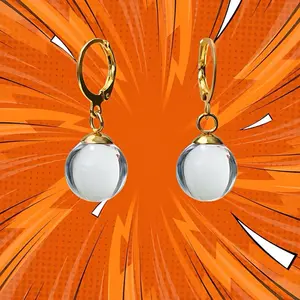 Transparent Potara Earrings- stainless hooks, anime earrings for men