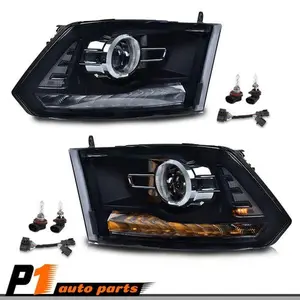 Projector LED DRL Headlight w/ Bulb Harness Fits 09-12 Dodge Ram 1500 2500 3500, Driving Safety, Visibility Boost