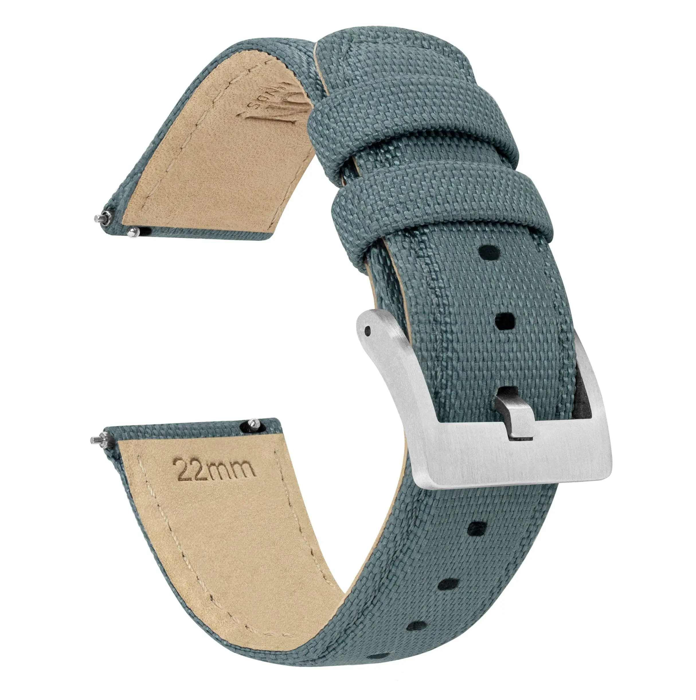 Slate Grey Sailcloth Quick Release Watch Band - Squale 1521 / 50 Atmos (22mm)