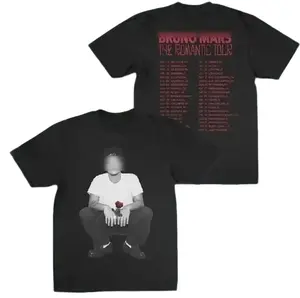 Bruno "The Romantic" Tour Tee, Mars 2026 Music New Album T-shirt, The Romantic Tour Merch, Unisex Y2K Cotton Tee, R&B Music Top, Graphic Tees, Concert Outfits 5