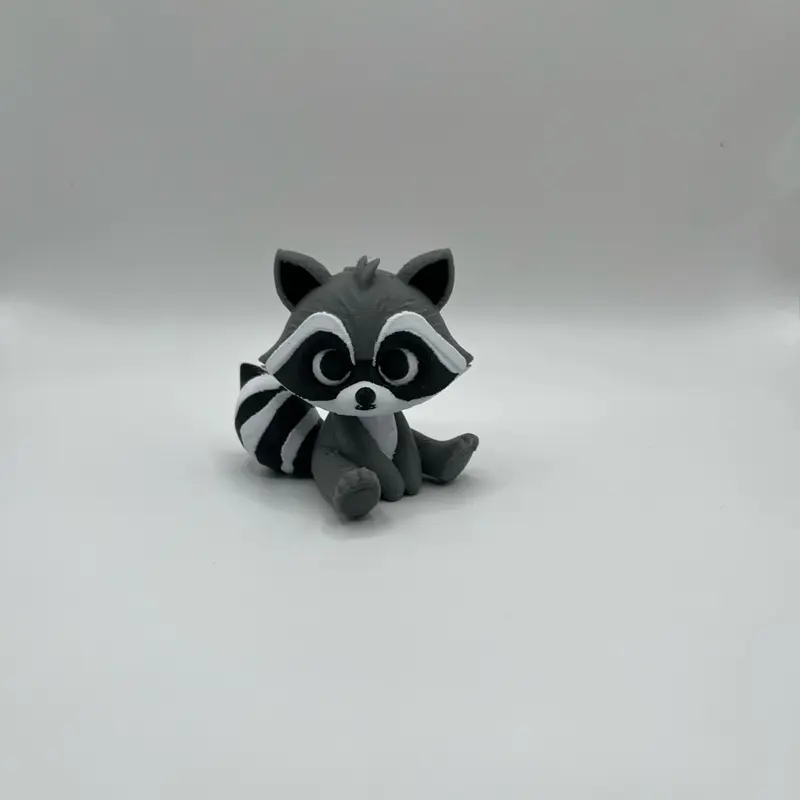 Cute Raccoon Figurine | 3D Printed Animal Statue | Raccoon Desk Decor | Deck Buddy Gift for Kids & Animal Lovers