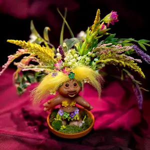 Vintage Upcycled Handcrafted Troll for Decoration - Sustainable and Eco-Friendly