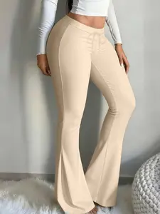 One-piece set, casual and stylish long pants, women's casual flared pants, yoga and jogging sports pants, suitable for street wear and all seasons, Stylish Activewear