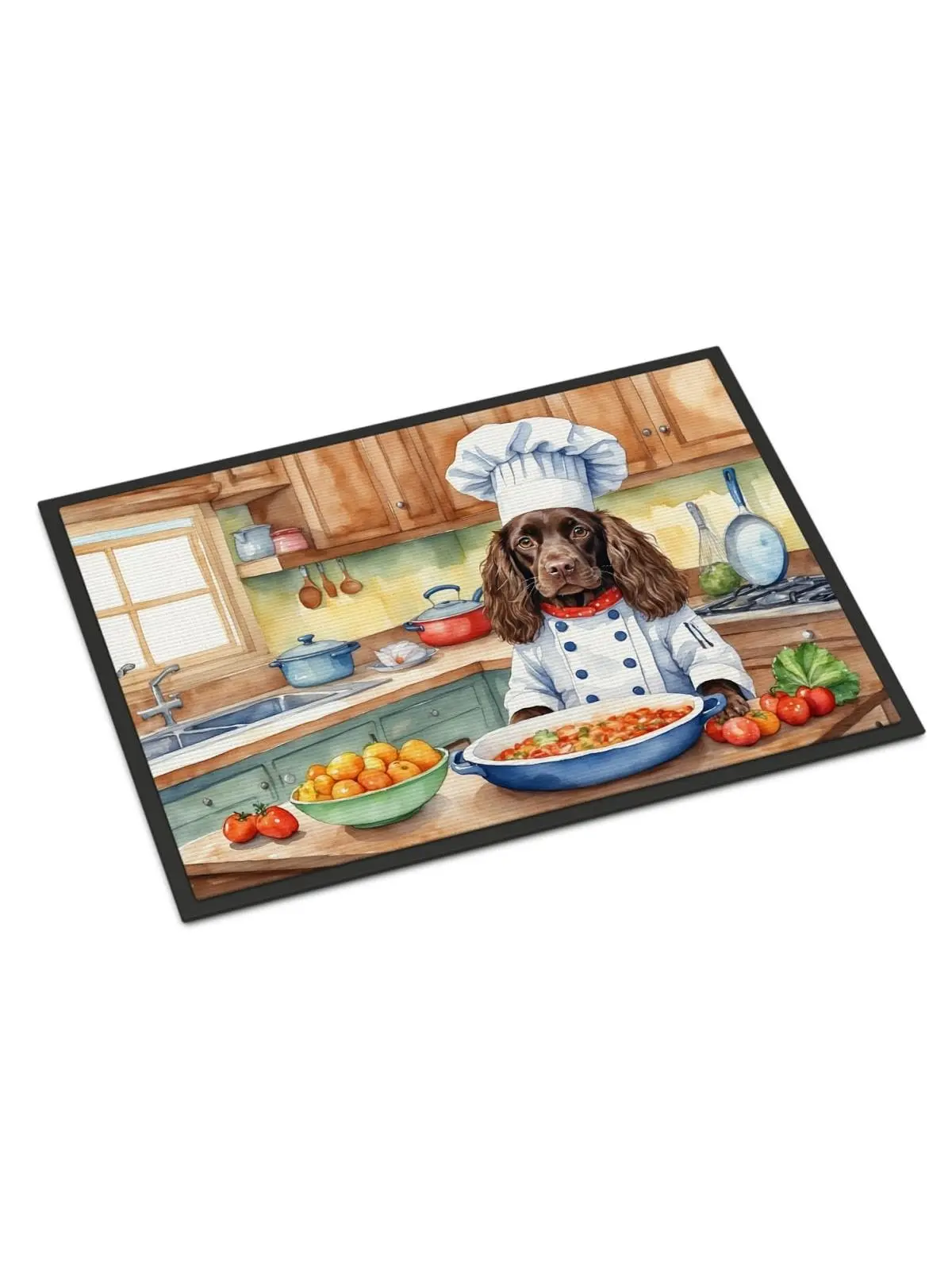 Carolines Treasures DAC6220MAT Boykin Spaniel The Chef Doormat, 18x27 in, Durable Waterproof Indoor-Outdoor Household Textile Rug